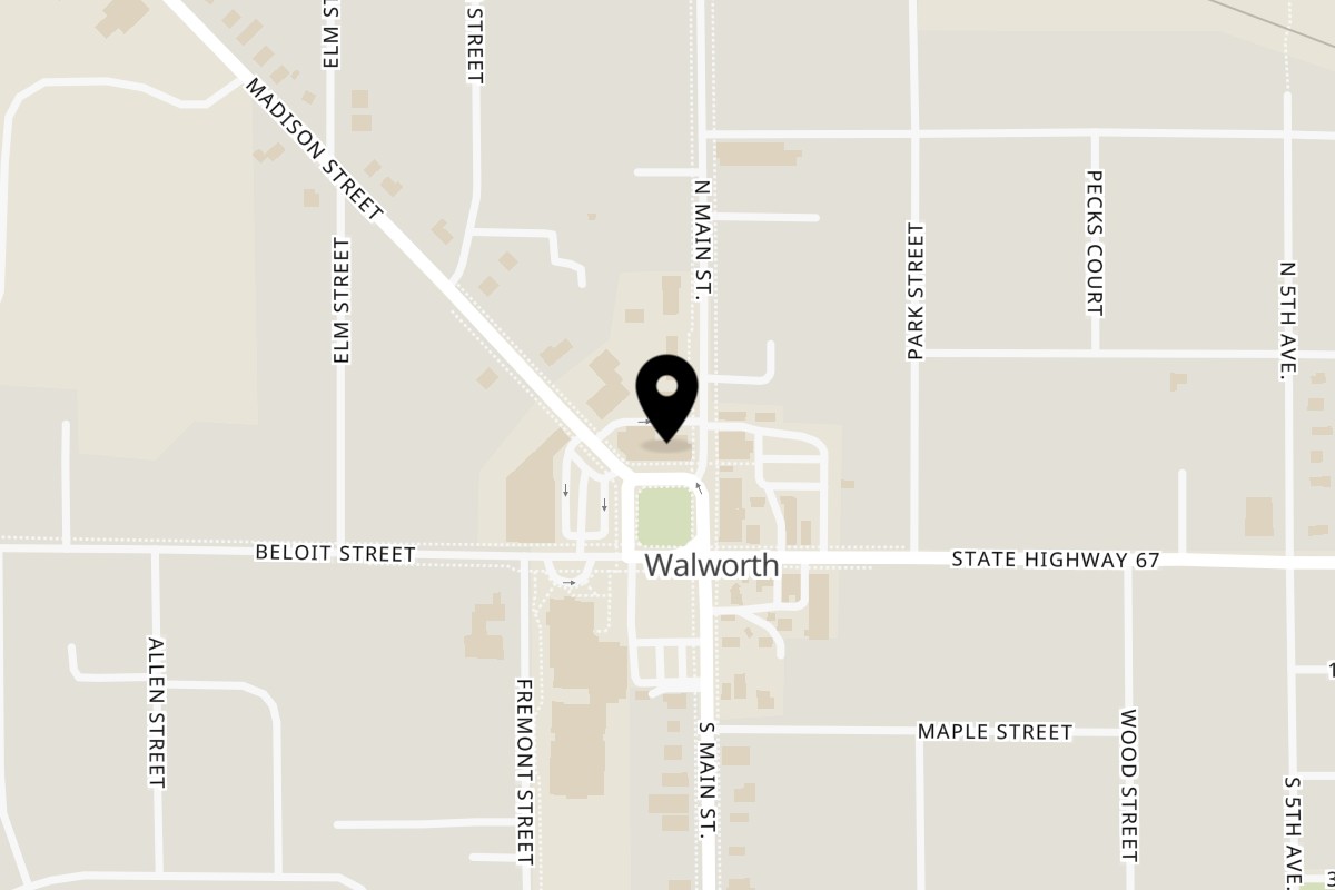 Map showing the location of Two Sisters Thai on 207 N Main St in Walworth